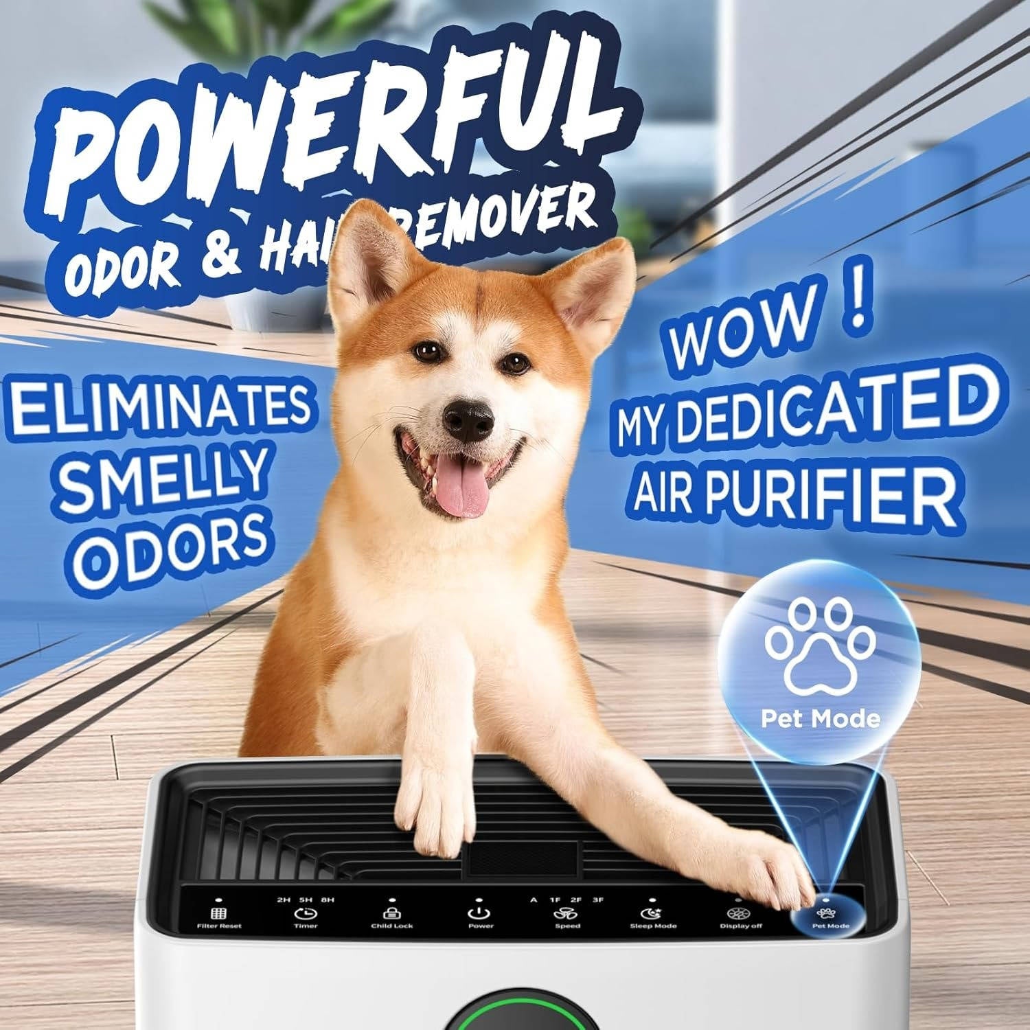 Air Purifier for Large Rooms with Pet Hair Removal and Real Time Sensor, 2200 sq.ft Coverage All Vera Mart