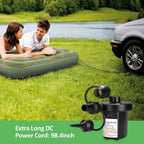 Dual Mode Air Pump with 3 Nozzles and Deflation Port for Mattresses and Pool Floats All Vera Mart