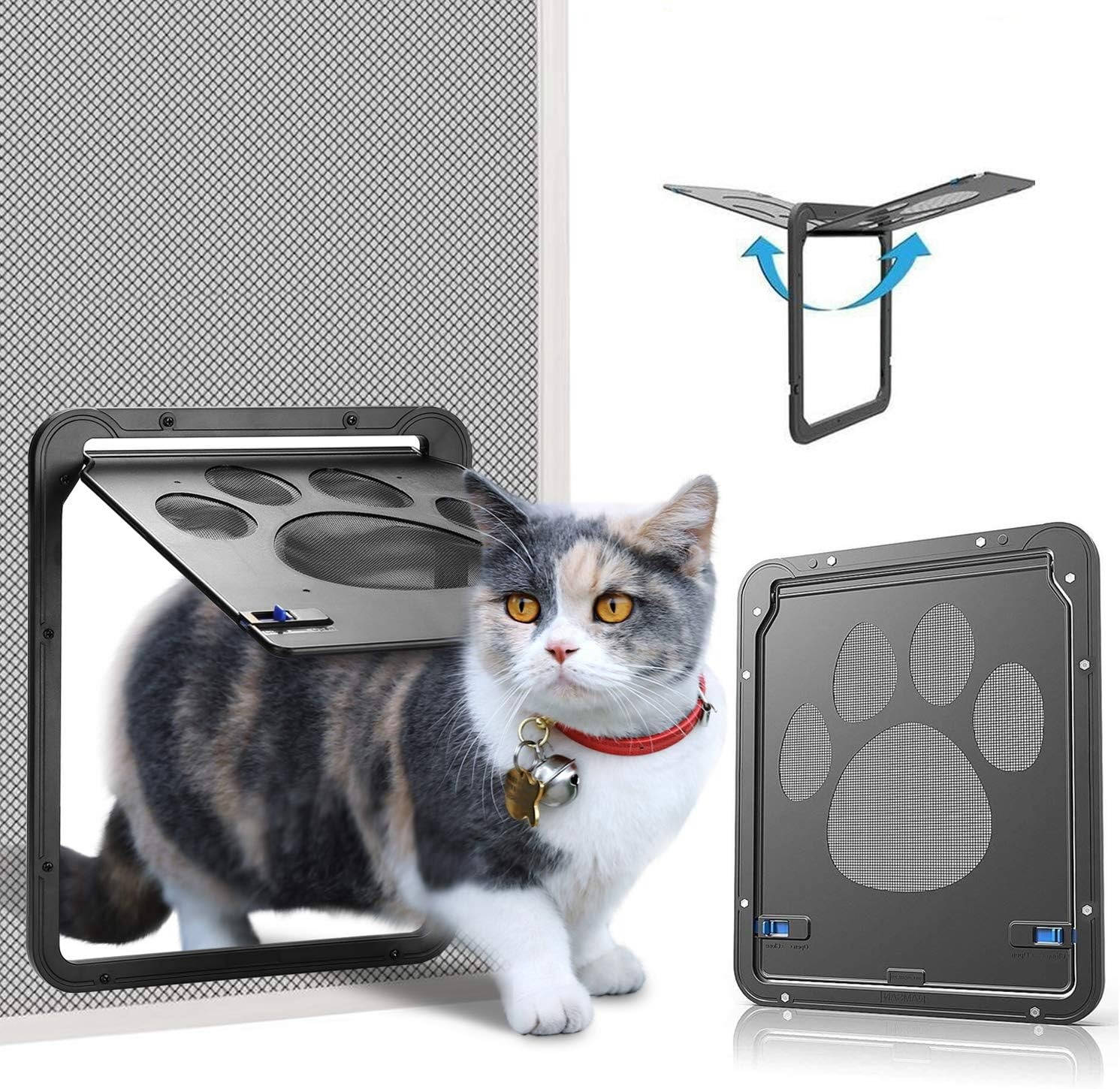 Magnetic Pet Door for Screen and Sliding Glass Doors with Reinforced Mesh All Vera Mart