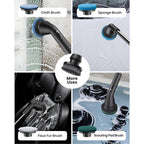 Electric Spin Scrubber with Extendable Handle and 7 Brush Heads for Grout All Vera Mart