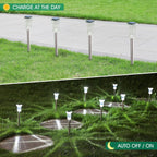 Solar Pathway Lights with Automatic Dusk Sensor and Cool White LED, 10-Pack All Vera Mart