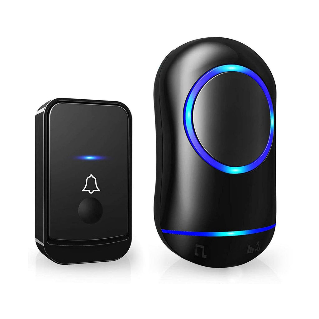 Wireless Doorbell System with 1000ft Range and 45 Chimes, Blue LED Flash All Vera Mart