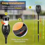 Solar Torch Lights with Flickering Flame Effect and Auto Sensor, 12-Pack for Outdoor Pathways All Vera Mart