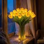 Tulip Night Light with Soft Touch Petals and Warm White LED, Battery Operated All Vera Mart