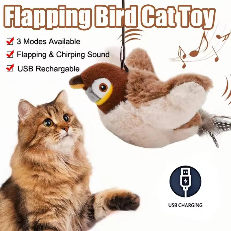 Interactive Bird Toy with Motion Sensor and Chirping Sounds for Cats All Vera Mart
