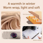 USB Heated Shawl Blanket with Three Heat Levels and Eight Heating Zones