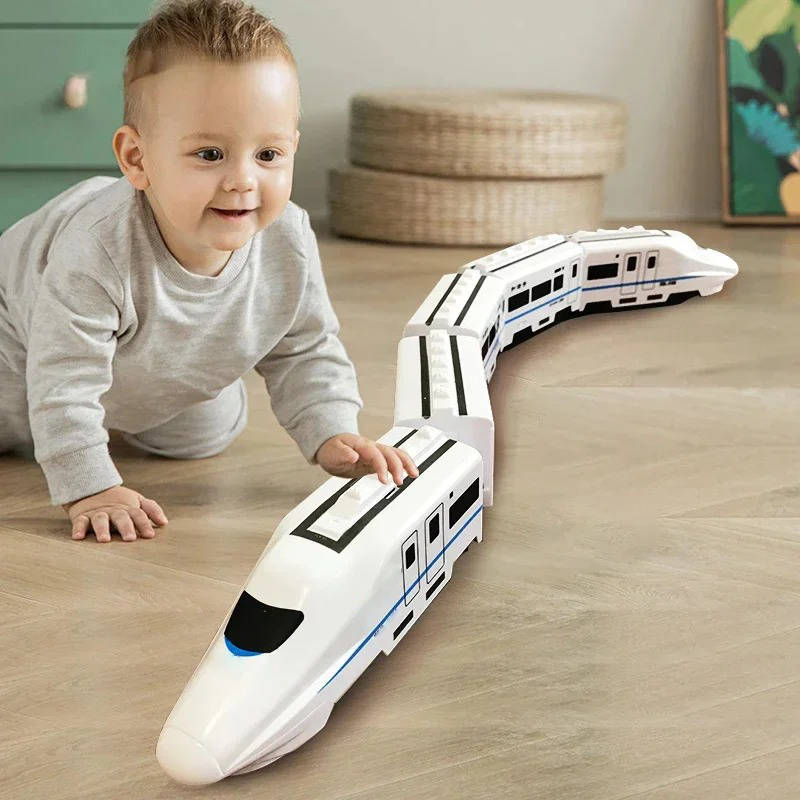 Interactive Train Toy with Flashing Lights and Detachable Cars for Toddlers All Vera Mart