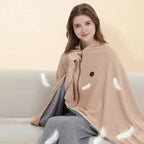 Heated Shawl with 8-Zone Carbon Fiber Heating and Secure Zipper Fit, USB-C Powered All Vera Mart