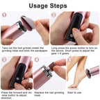 Electric Foot Callus Remover with 6 Speed Levels and 20 Replacement Heads All Vera Mart