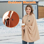 USB Heated Shawl Blanket with Three Heat Levels and Eight Heating Zones