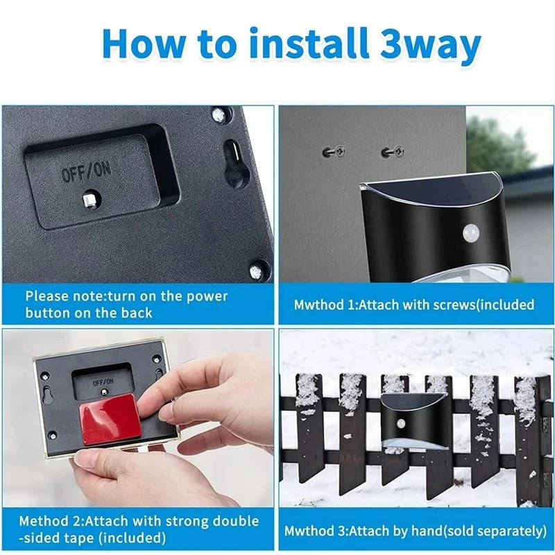 Solar Motion Sensor Stair Light with Dual Color Temperature and IP55 Weather Resistance All Vera Mart
