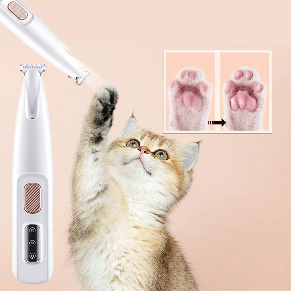 Pet Fur Trimmer with LED Light and LED Display, Quiet 35dB Motor All Vera Mart