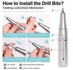 Electric Nail Drill with Variable Speed Control and Six Metal Bits, LCD Display All Vera Mart