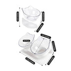 Tilted Cat Feeding Bowl with 15-Degree Angle and Dual Transparent Dishes, Anti Slip Base All Vera Mart