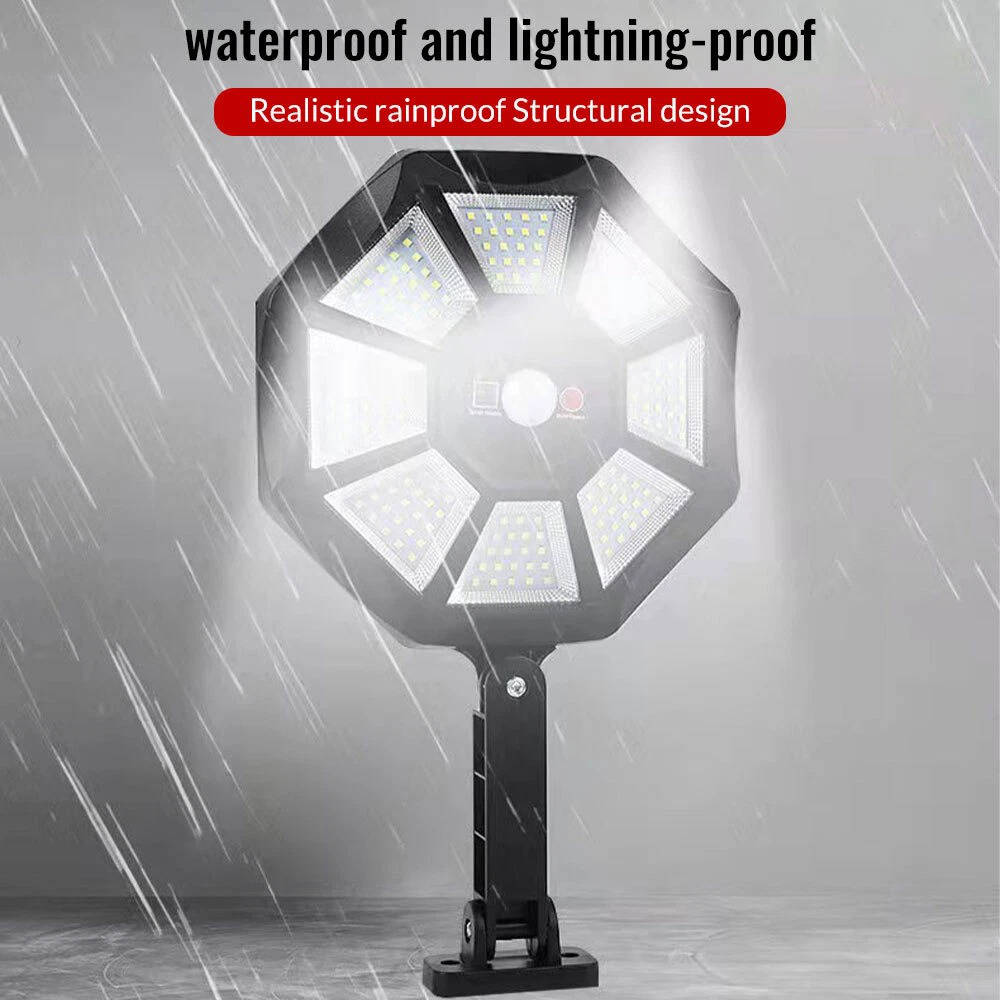 Solar Motion Sensor Flood Light with Dual Rotating Heads and 168 LED Beads for Outdoor Security All Vera Mart