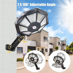 Solar Motion Sensor Flood Light with Dual Rotating Heads and 168 LED Beads for Outdoor Security All Vera Mart