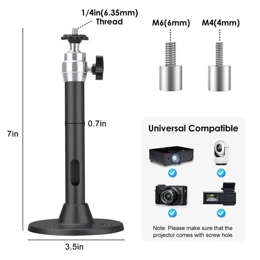 Adjustable Projector Mount with 360-Degree Rotation and 11lb Weight Capacity All Vera Mart