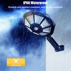Solar Motion Sensor Flood Light with Dual Rotating Heads and 168 LED Beads for Outdoor Security All Vera Mart