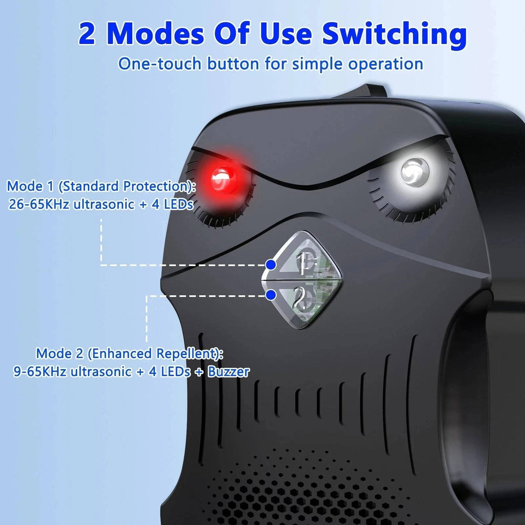 Ultrasonic Engine Rodent Repeller with Dual Unit Pack and Multi-Power Source, 9-65kHz All Vera Mart