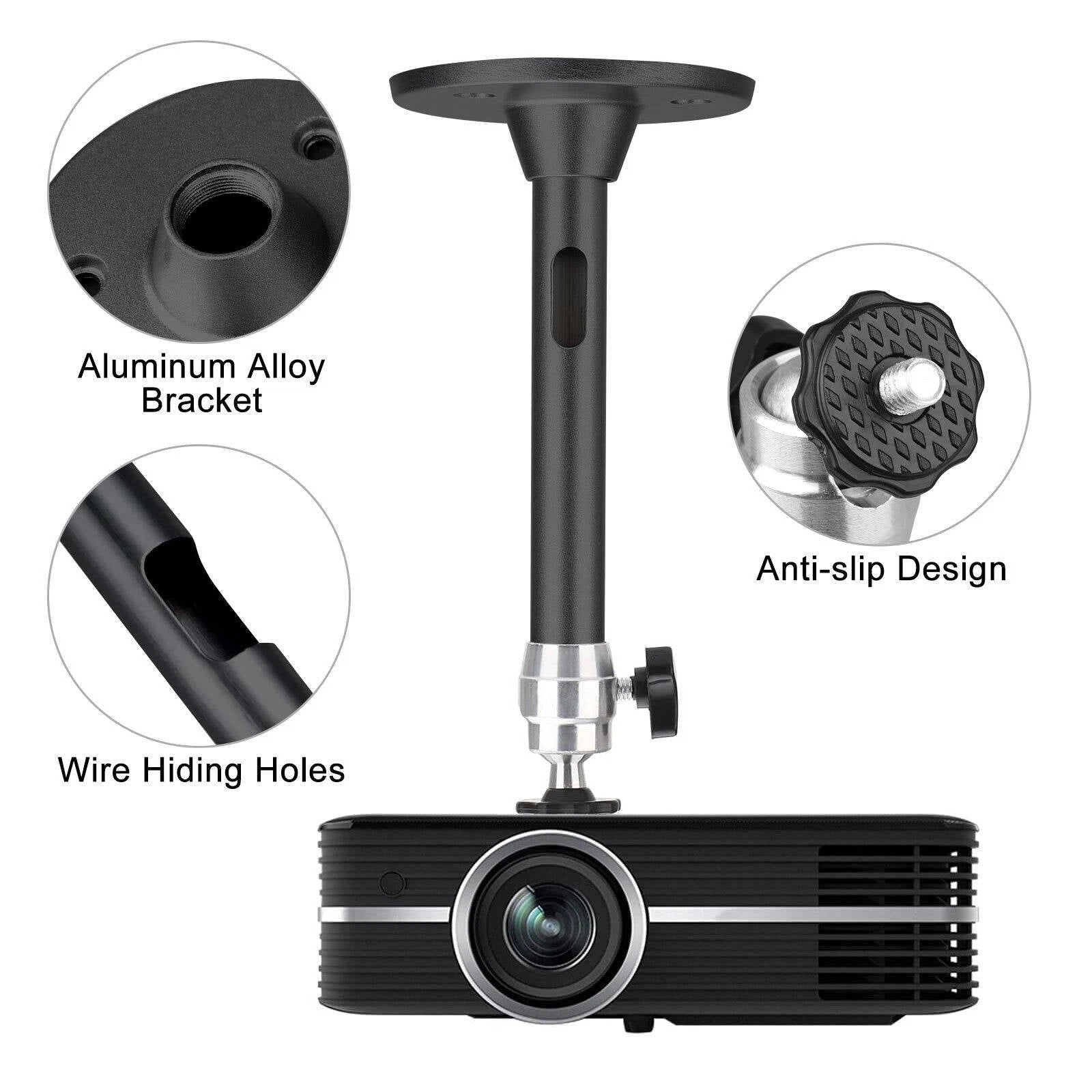 Adjustable Projector Mount with 360-Degree Rotation and 11lb Weight Capacity All Vera Mart