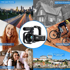 4K Camcorder with 48MP Photos and Handheld Stabilizer, WiFi Transfer All Vera Mart