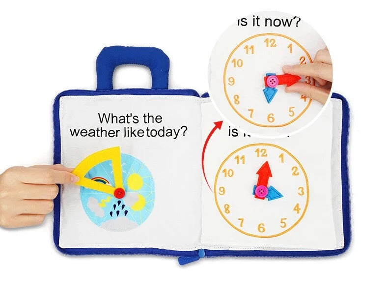 Soft Fabric Activity Book with Textured Shapes and Crinkly Tabs for Babies All Vera Mart