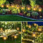 Solar Torch Lights with Flickering Flame Effect and Auto Sensor, 12-Pack for Outdoor Pathways All Vera Mart