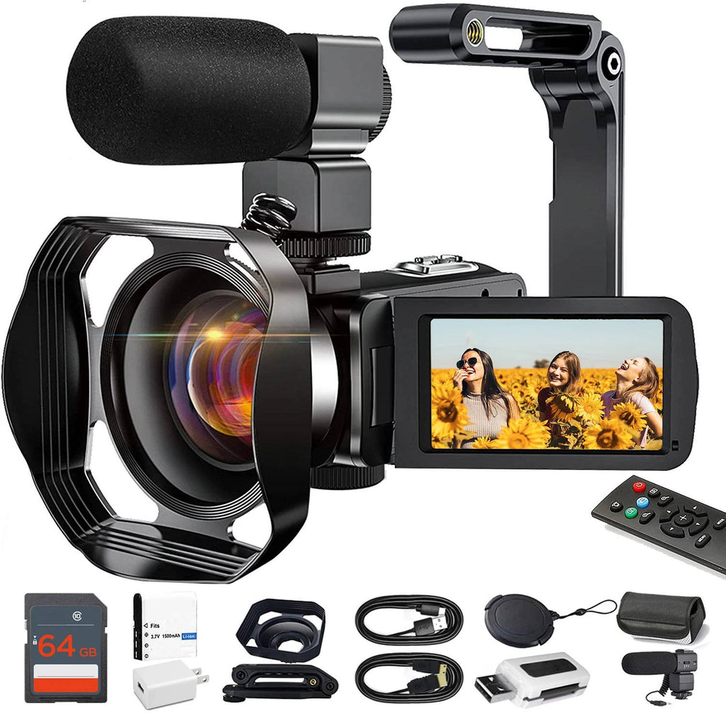 4K Camcorder with 48MP Photos and Handheld Stabilizer, WiFi Transfer All Vera Mart