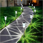 Solar Pathway Lights with Automatic Dusk Sensor and Cool White LED, 10-Pack All Vera Mart