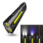 Rechargeable LED Flashlight with Magnetic Tail and UV Red Laser, 1500 Lumens All Vera Mart