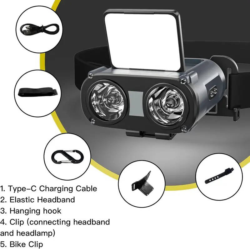 LED Headlamp with Wave Sensor and 90 Degree Tilting Beam for Outdoor Activities All Vera Mart