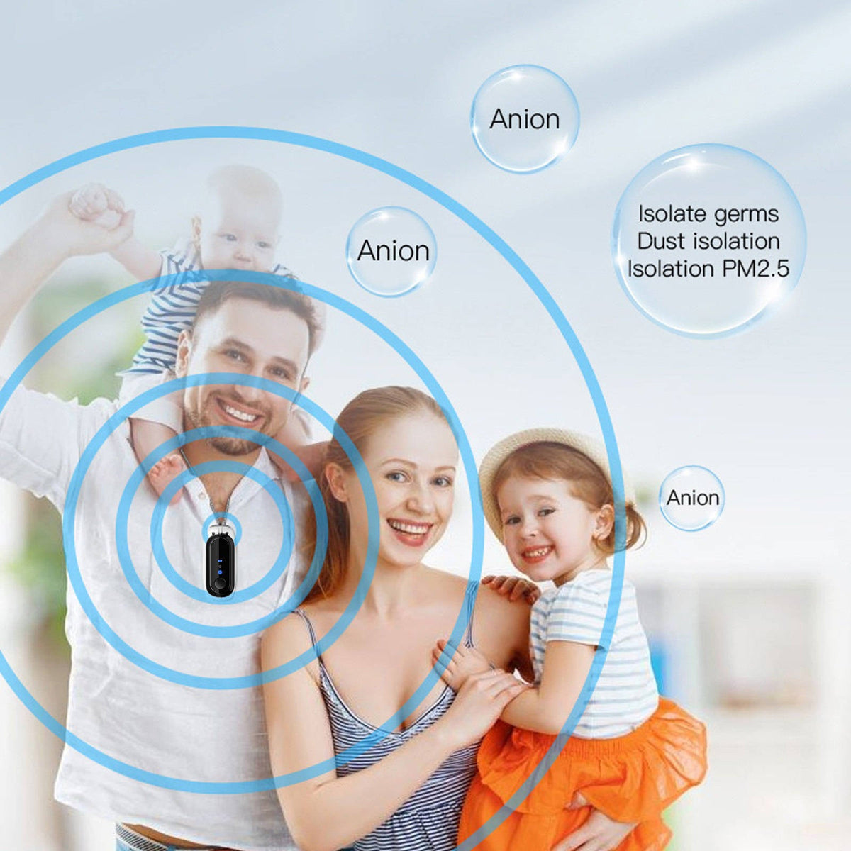 Wearable Neck Air Purifier with Negative Ion Technology and 15 Hour Battery All Vera Mart