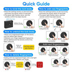 Fingerprint Cabinet Lock with USB Backup Key and 33ft Wireless Range, No Drill All Vera Mart