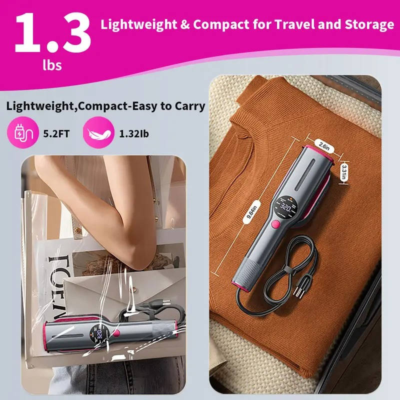 Handheld Garment Steamer with 90 Degree Rotating Head and Seven Fabric Settings All Vera Mart