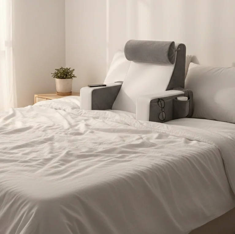 Reading Pillow with Detachable Arms and Adjustable Neck Support, Dual Pockets All Vera Mart