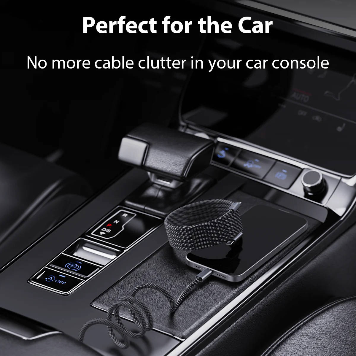 Self-Coiling Magnetic Charging Cable with Braided Fabric and Dual Tips, 3.3ft All Vera Mart