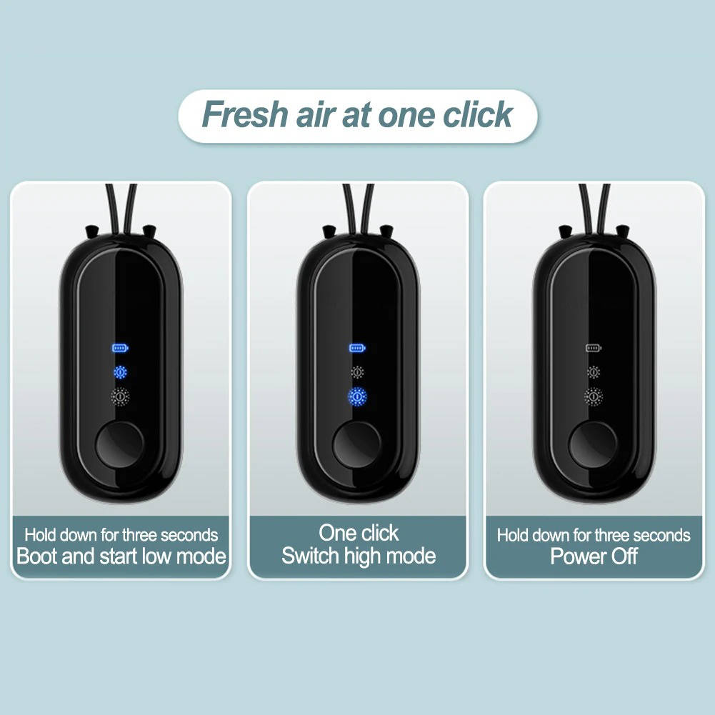 Wearable Neck Air Purifier with Negative Ion Technology and 15 Hour Battery All Vera Mart