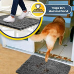 Microfiber Chenille Door Mat with Anti-Slip Backing and Machine Washable, 1-Inch Pile All Vera Mart