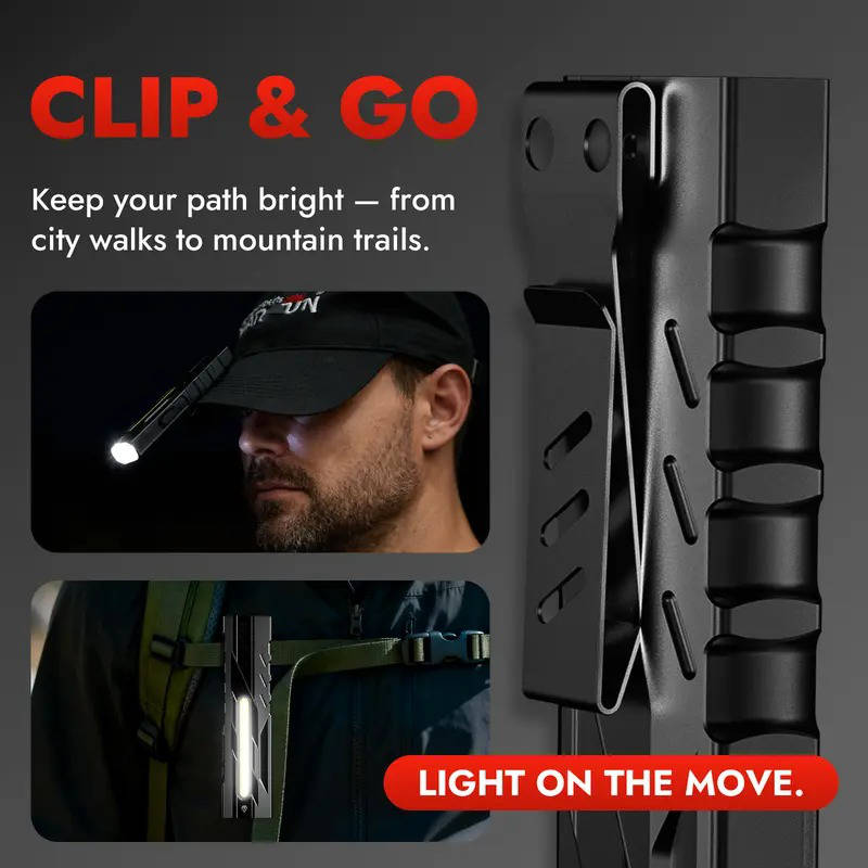 Rechargeable LED Flashlight with Magnetic Tail and UV Red Laser, 1500 Lumens All Vera Mart