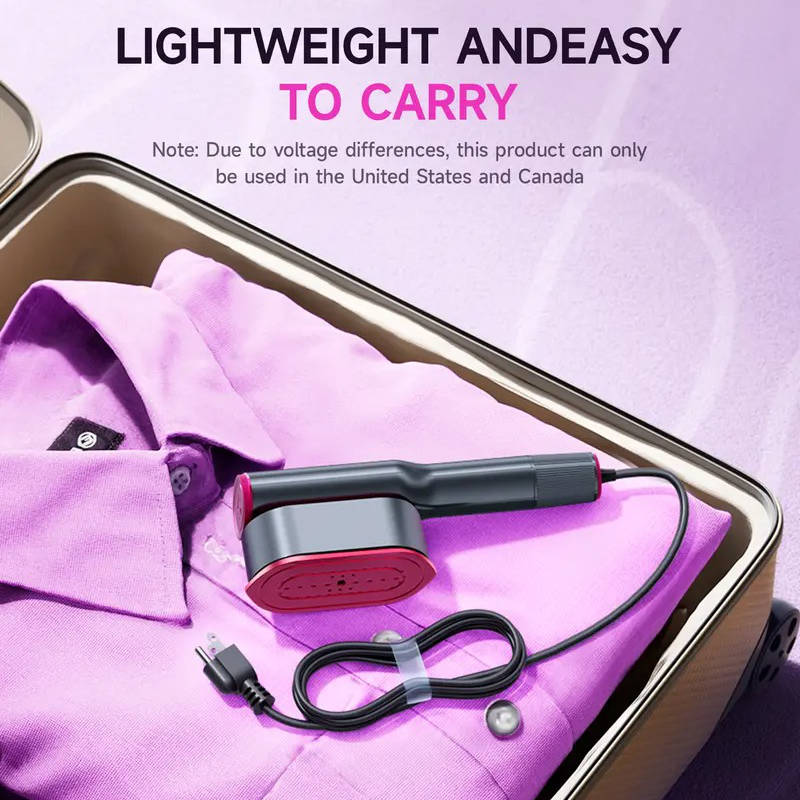 Handheld Garment Steamer with 90 Degree Rotating Head and Seven Fabric Settings All Vera Mart