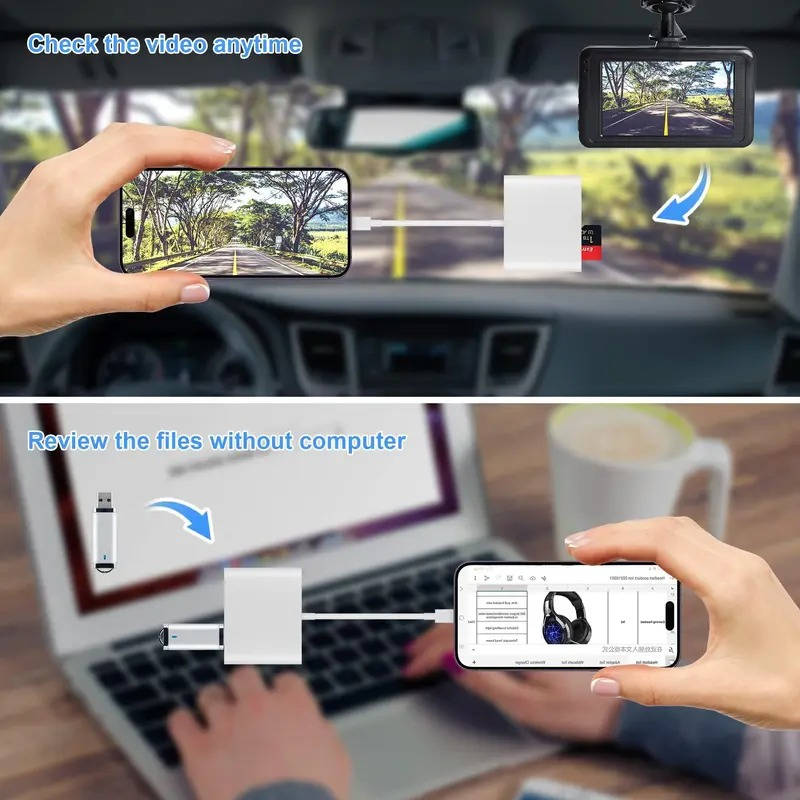 SD Card Reader with Dual Slots and USB A Port for Trail Cameras All Vera Mart
