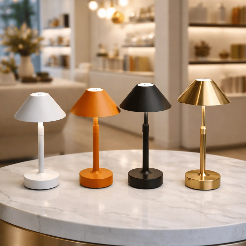 Rechargeable Cordless Table Lamp with Telescopic Height Adjustment and Stepless Dimming All Vera Mart