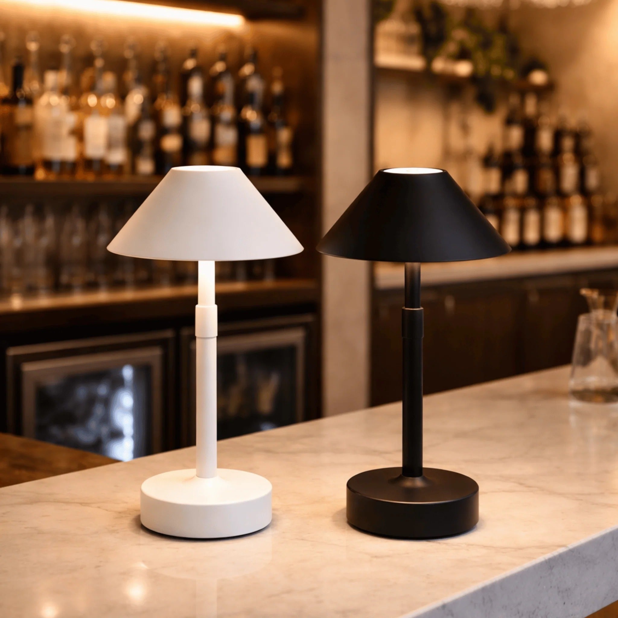 Rechargeable Cordless Table Lamp with Telescopic Height Adjustment and Stepless Dimming All Vera Mart