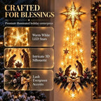 Nativity Wall Ornament with Warm White LED Lights and Star Topper All Vera Mart
