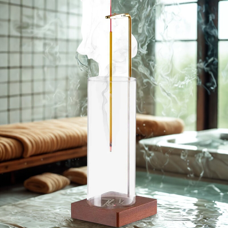 Inverted Incense Stick Holder with Glass Ash Catcher and Screw Fitting All Vera Mart