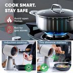 Portable countertop range hood with 5-layer filtration, 3-speed quiet exhaust, and plug-and-play setup for induction cooktops.