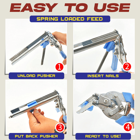 Cage Clip Plier Tool with Spring Loaded Magazine and Ergonomic Grip All Vera Mart