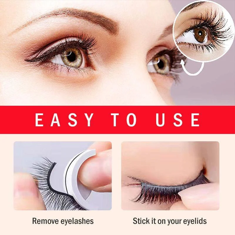 Reusable Synthetic Eyelashes with Pre-Applied Adhesive Band and Replacement Strips All Vera Mart