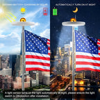 LED Flagpole Top Light with Solar Panel and Automatic Dusk Sensor All Vera Mart