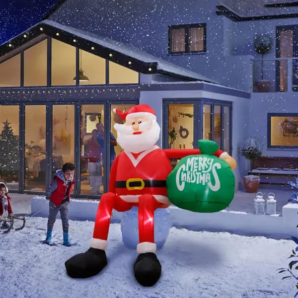 8-Foot Inflatable Santa with LED Lighting and Climbing Pose, Outdoor Yard Decor All Vera Mart